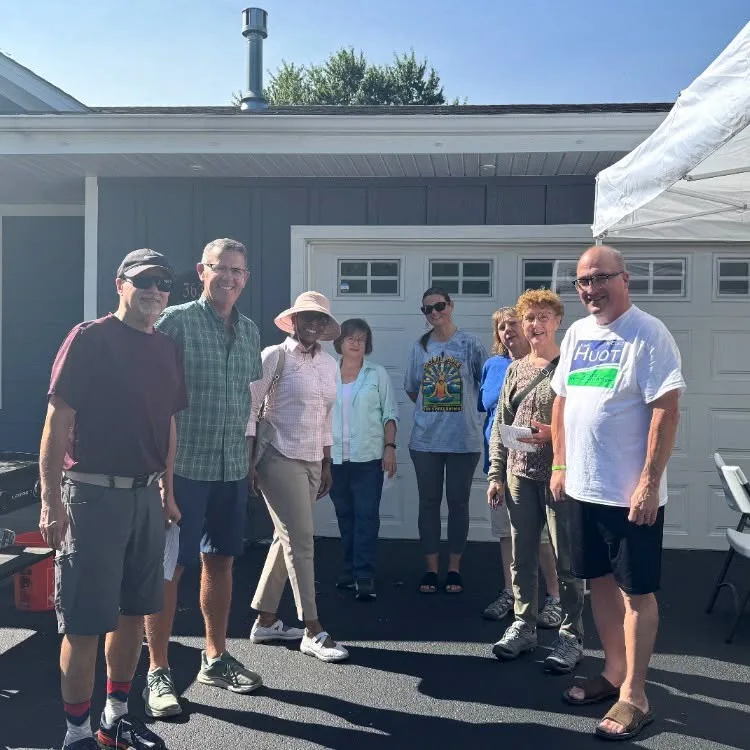 John Huot canvassing in a District 56B neighborhood on an autumn day
