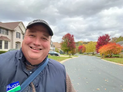 John Huot door knocking in District 56B