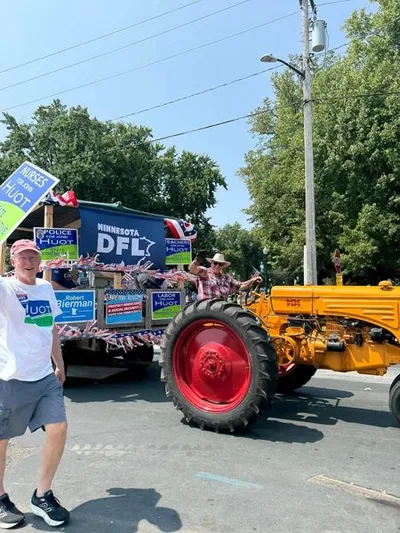 Tractor float at the July community parade