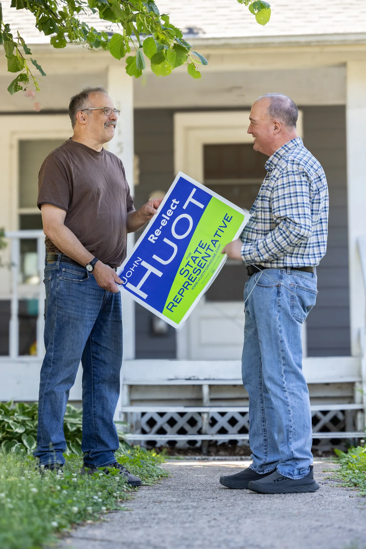 John Huot meeting with a constituent